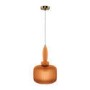Orange Ribbed Smoked Glass Pendant Ceiling Light - Biella