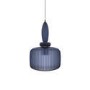 Navy Ribbed Smoked Glass Pendant Ceiling Light - Biella