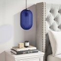 NYM032 Navy Blue Textured Smoked Glass Pendant Light - Lugo