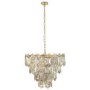 GRADE A1 - Box Opened Forentino 10 Light Gold Glass Tiered Pendant Chandelier