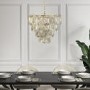 10 Light Gold Glass Tiered Pendant Chandelier - Forentino