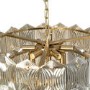10 Light Gold Glass Tiered Pendant Chandelier - Forentino