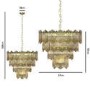 GRADE A1 - Box Opened Forentino 10 Light Gold Glass Tiered Pendant Chandelier