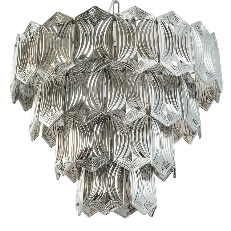 ONLY OPENED - Forentino 10 Light Smoked Glass Tiered Pendant Chandelier