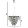 10 Light Smoked Glass Tiered Pendant Chandelier - Forentino