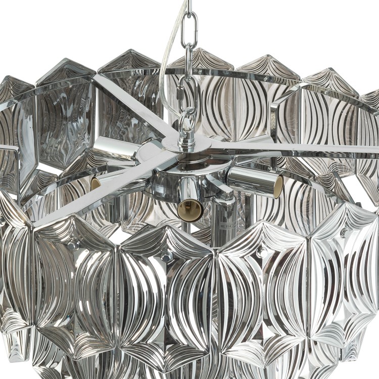 ONLY OPENED - Forentino 10 Light Smoked Glass Tiered Pendant Chandelier