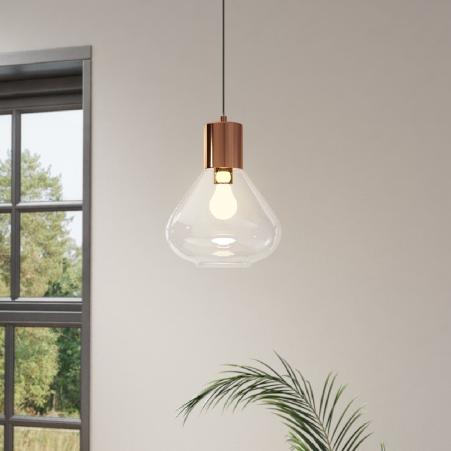 Clear Glass Teardrop Pendant Light-Sorrento 