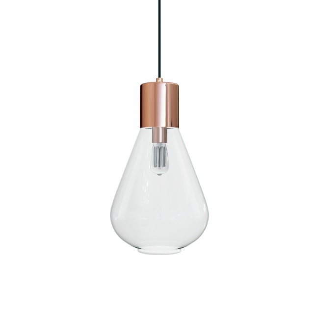 Small Clear Glass Teardrop Pendant Ceiling Light - Sorrento