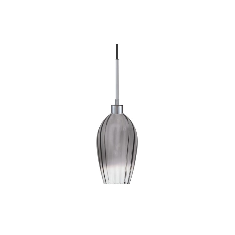 Silver Smoked Glass Cloche Pendant Light - Bloomfield