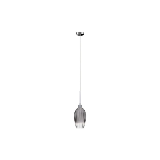 Silver Smoked Glass Cloche Pendant Light - Bloomfield