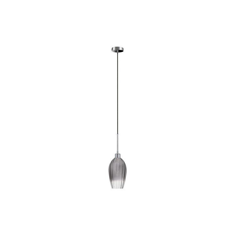 Silver Smoked Glass Cloche Pendant Light - Bloomfield