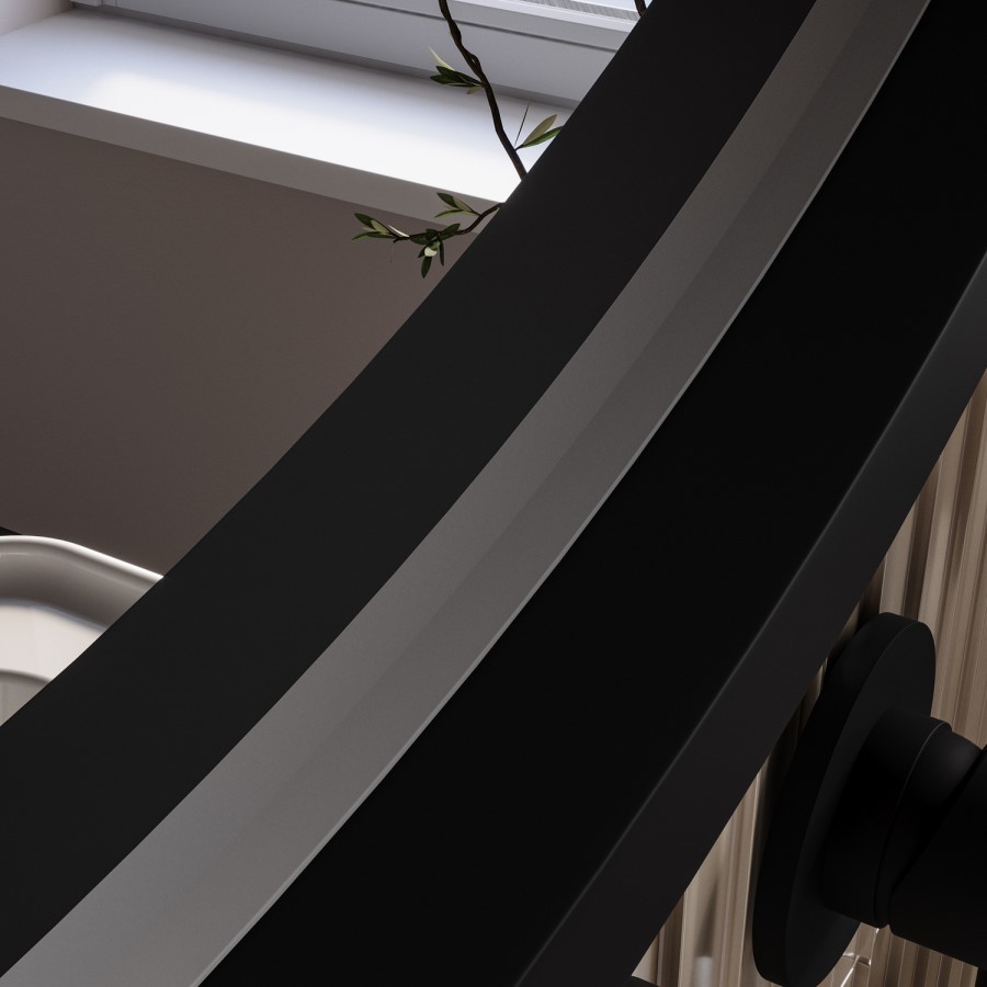 Round Black Heated Bathroom Mirror with Lights 600mm - Nyx