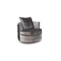 Nicolette Swivel Chair in Silver Velvet - Vida Living
