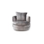 Nicolette Swivel Chair in Silver Velvet - Vida Living