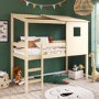 GRADE A1 - House Mid Sleeper Cabin Bed in Solid Pine - Oakley