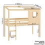 GRADE A1 - House Mid Sleeper Cabin Bed in Solid Pine - Oakley