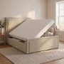 Beige Upholstered King Side Lift Ottoman Bed - Joan