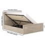 Beige Upholstered King Side Lift Ottoman Bed - Joan