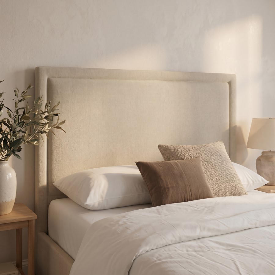 Beige Upholstered King Side Lift Ottoman Bed - Joan