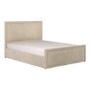 Beige Upholstered King Side Lift Ottoman Bed - Joan