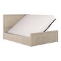 Beige Upholstered King Side Lift Ottoman Bed - Joan