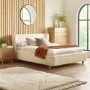 Cream Boucle Upholstered Double Bed Frame - Julian Bowen