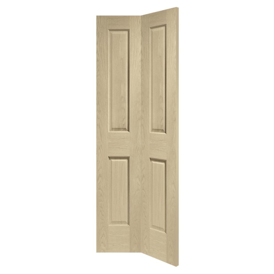 Internal Oak Victorian 4 Panel Bi-Fold Door - Unfinished, 1981 x 686 x 35 mm