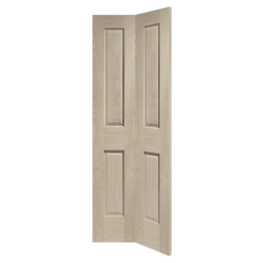 Internal Oak Victorian 4 Panel Bi-Fold Door - Unfinished, 1981 x 686 x 35 mm