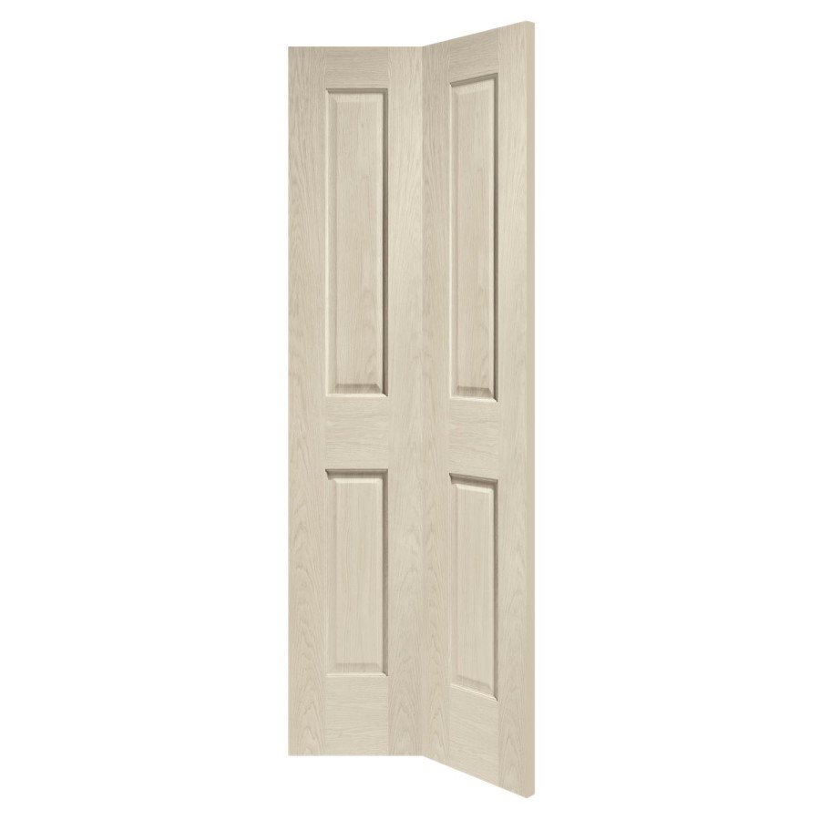 Internal Oak Victorian 4 Panel Bi-Fold Door - Unfinished, 1981 x 686 x 35 mm