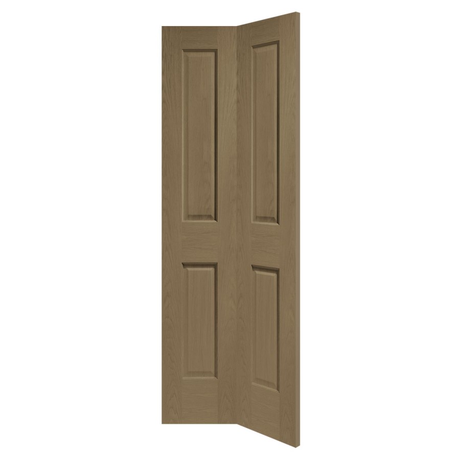 Internal Oak Victorian 4 Panel Bi-Fold Door - Unfinished, 1981 x 762 x 35 mm
