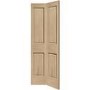 Internal Oak Victorian 4 Panel Bi-Fold Door - Unfinished, 1981 x 762 x 35 mm