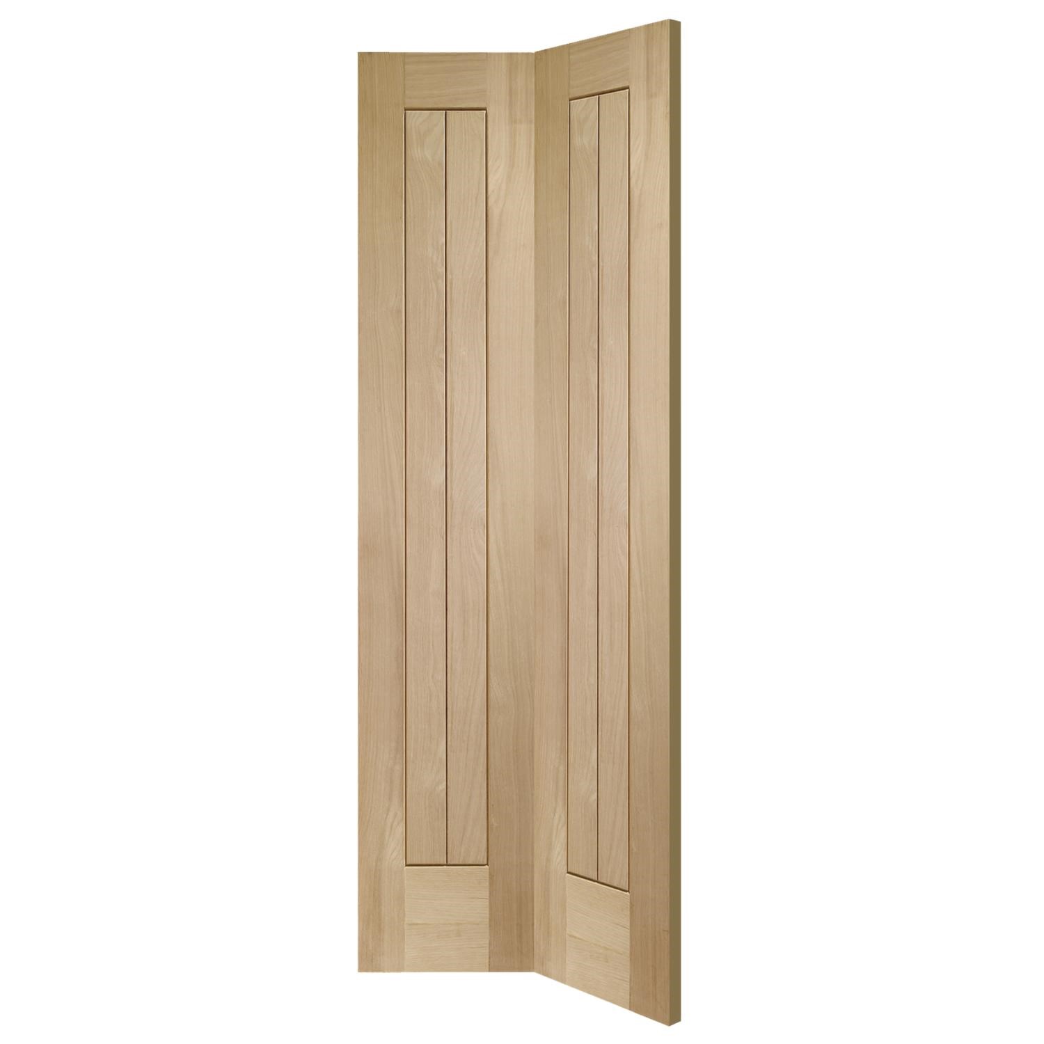 Xl Joinery Brown Internal Oak Bi-Fold Cottage Door - Unfinished - 1981 X 686 X 35Mm - Suffolk Premium