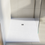 1400x900mm Rectangular Shower Tray with Grate - White Stone Resin Slate Effect - Sileti