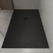 1200x800mm Stone Resin Black Slate Effect  Rectangular Shower Tray with Grate - Sileti