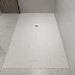 1400x800mm Stone Resin White Slate Effect Low Profile Rectangular Shower Tray with Grate - Sileti