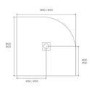 900x900mm Quadrant Shower Tray with Grate - White Stone Resin Slate Effect - Sileti