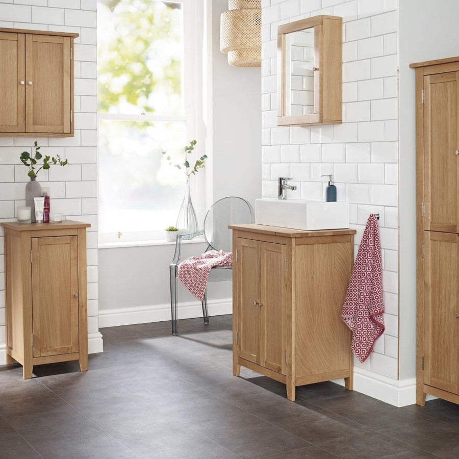 LPD Ocean Oak Effect Mirrored Wall Cabinet