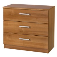 One Call Furniture Andante 3 Drawer Chest Natural Aida Walnut