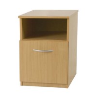 One Call Furniture Mode Beech Bedside Table with Door