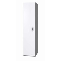 One Call Furniture Piano Single Wardrobe in Matt Black/White Gloss