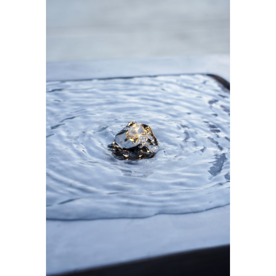 Outdoor Contemporary Cement LED Cube Water Feature - Ivyline 
