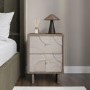 Mango Wood 2-Drawer Patterened Bedside Table - Octavia