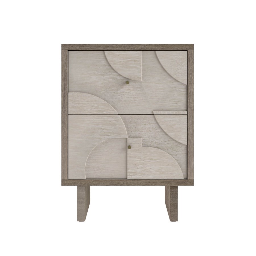 ALMOST PERFECT - Octavia 2 Drawer Bedside Table in Wood