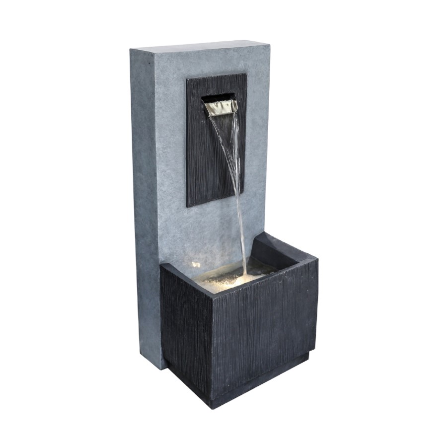 Grey Cement Outdoor Electric Water Feature - Ivyline 