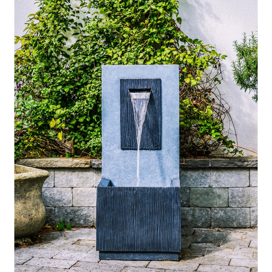 Grey Cement Outdoor Electric Water Feature - Ivyline 