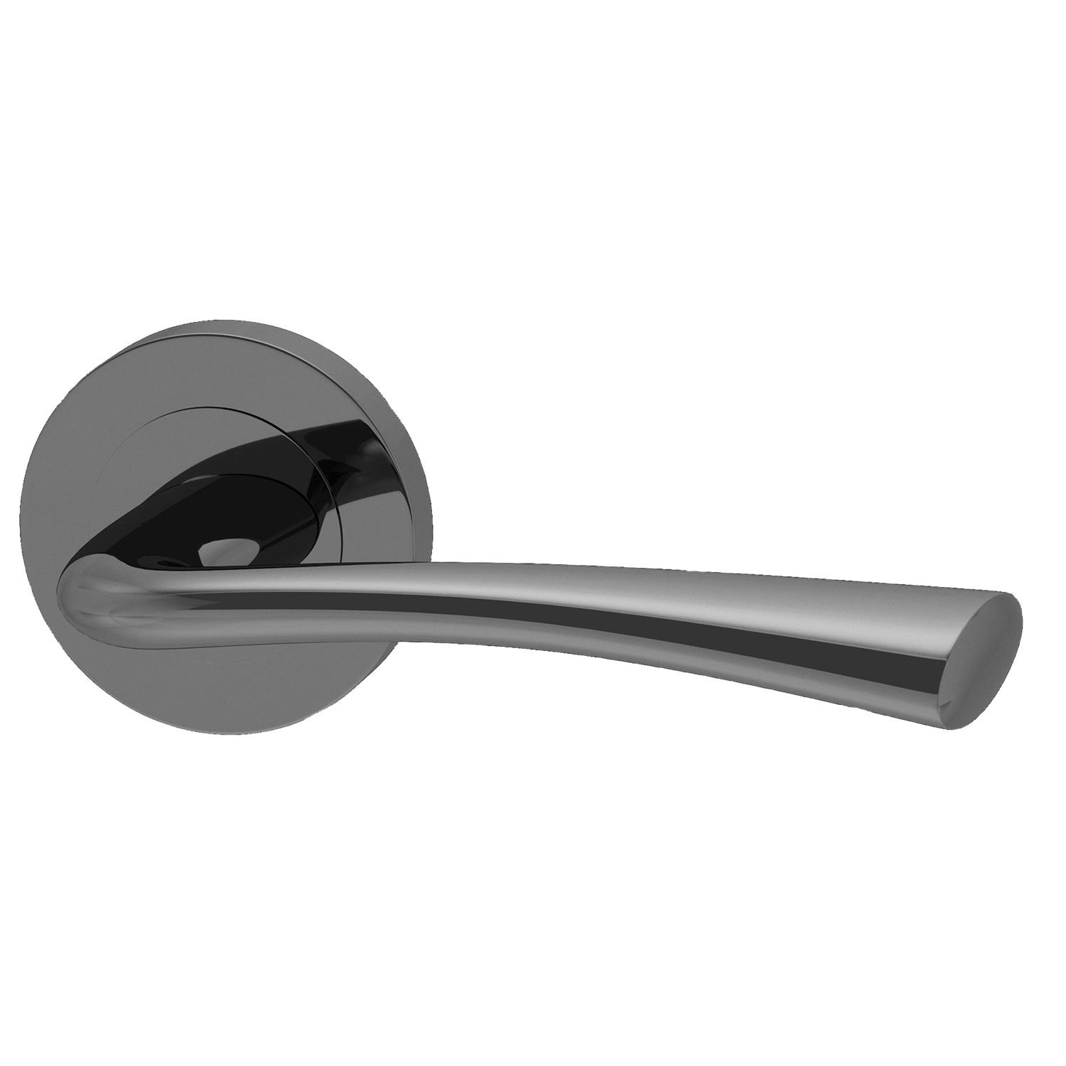 Xl Joinery Black Internal Nickel Bathroom Lever Door Handle With Lock Latch And Hinges Pack - 65Mm Latch - Oder