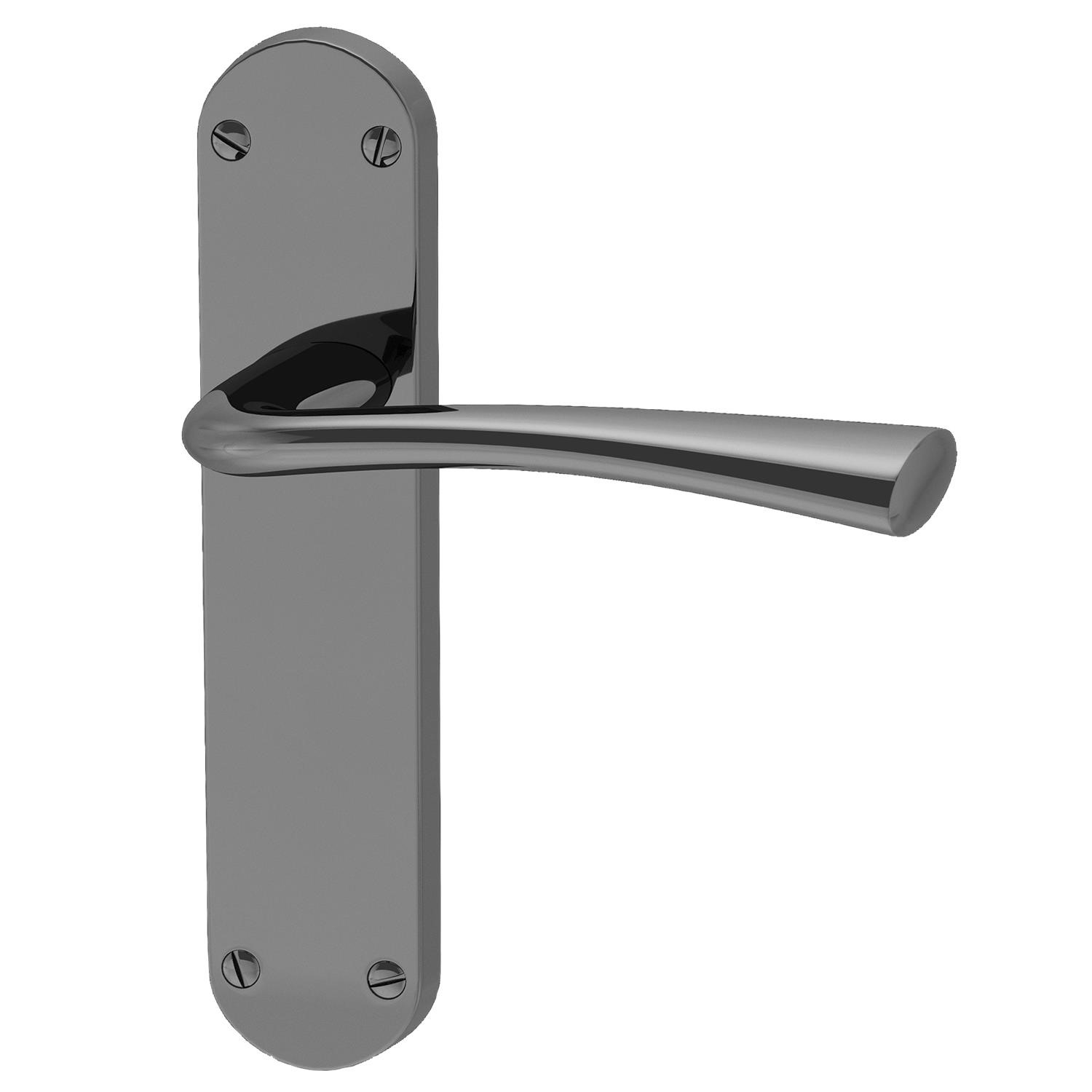 Xl Joinery Black Internal Nickel Lever Fire Door Handle With Latch And Hinges Pack - 65Mm Latch - Oder
