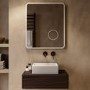 Rectangular Heated Bathroom Mirror with Lights & Magnifier 600 x 700mm – Odin