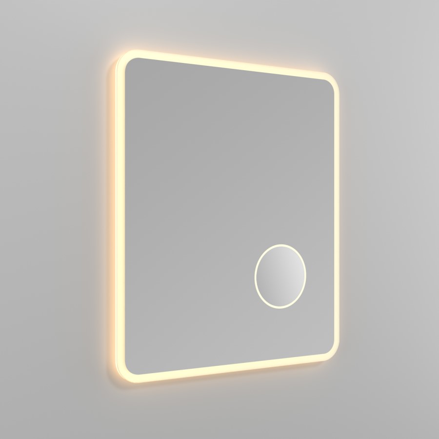 Rectangular Heated Bathroom Mirror with Lights & Magnifier 600 x 700mm – Odin