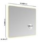 Rectangular Heated Bathroom Mirror with Lights & Magnifier 900 x 800mm – Odin